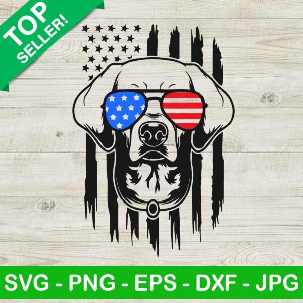 Labrador sunglasses american flag SVG, Labrador with sunglasses SVG, American flag SVG
