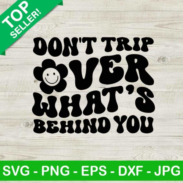 Don't trip over what's behind you SVG, Smiley flower face SVG, Don't trip SVG