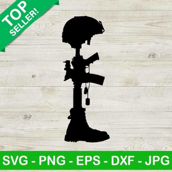 Fallen soldier battle cross SVG, Fallen soldier SVG, Battle cross SVG