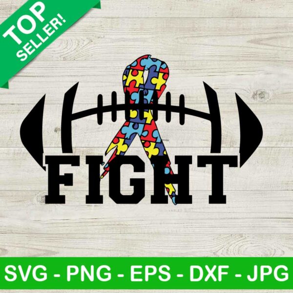 Tackle autism awareness SVG, Autism ribbon SVG, Puzzle football SVG