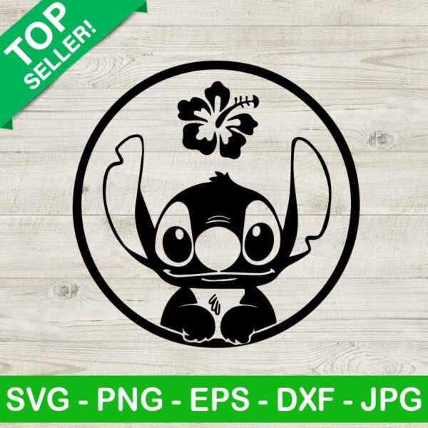 Flower cute Stitch SVG, Hibiscus flower SVG, Stitch disney SVG
