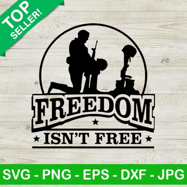 Freedom isn't free SVG, Kneeling soldier american SVG, Freedom quote SVG