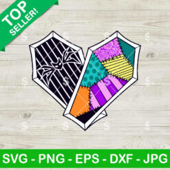 The Nightmare Before Christmas Patchwork Coffin Heart SVG, Halloween Gothic SVG, Halloween Jack Skellington SVG PNG