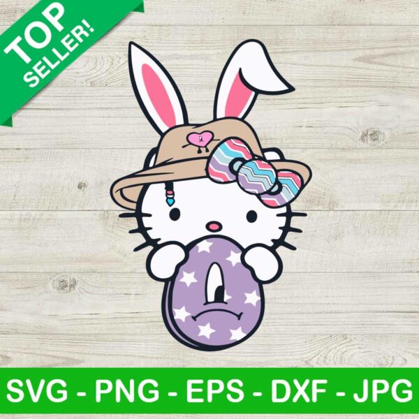 Hello kitty and easter egg SVG, Cute kitty SVG, Easter benito kitty SVG