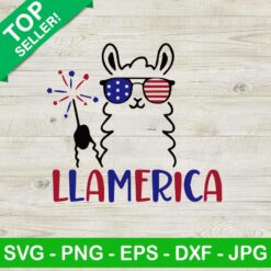 Llamerica SVG, Llama USA with sunglasses SVG, Funny 4th of july llamerica SVG