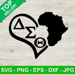 Delta sigma theta love africa SVG, Delta sigma theta heart SVG, Love africa SVG