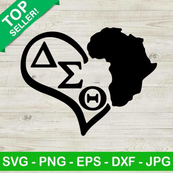 Delta sigma theta love africa SVG, Delta sigma theta heart SVG, Love africa SVG