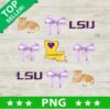 LSU Tigers football Coquette Bow PNG
