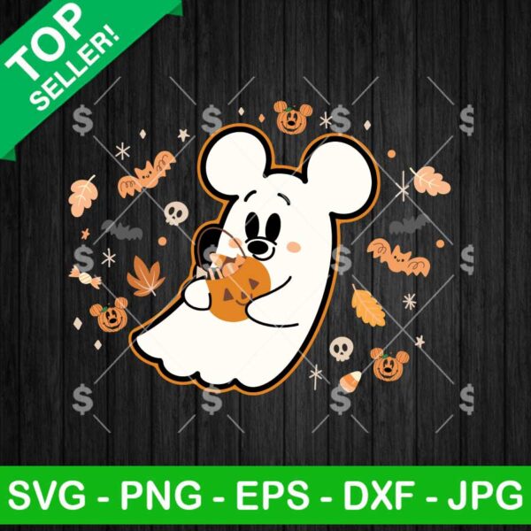 Mickey Ghost Trick Or Treat SVG