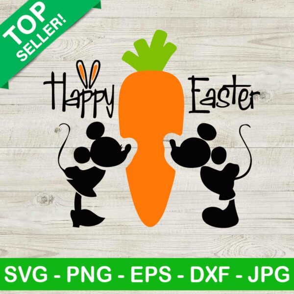Easter carrot SVG, Happy easter disney mouse SVG, Mickey minnie with carrot SVG
