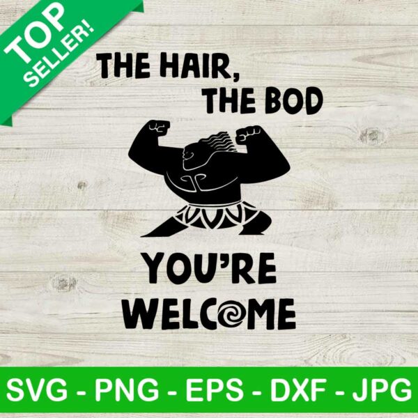 The hair the bod you're welcome SVG, Disney moana SVG, The hair the bod SVG