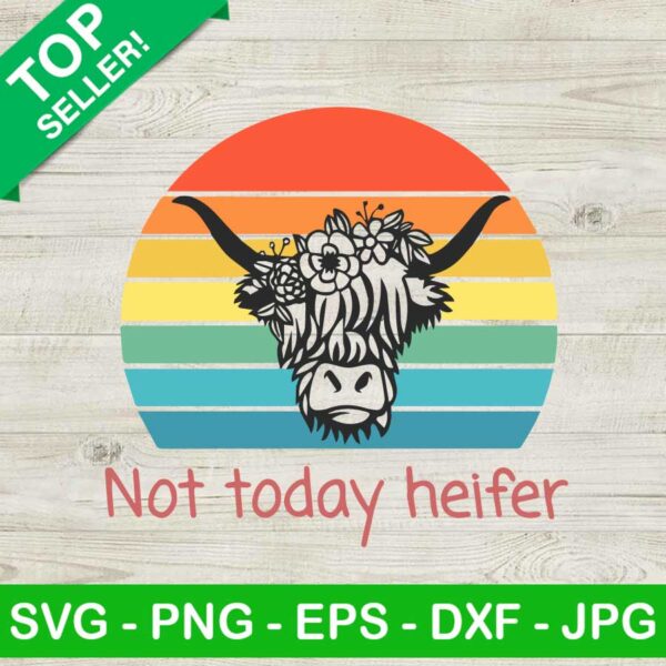 Not today heifer SVG, Heifer cow SVG, Highland cow SVG