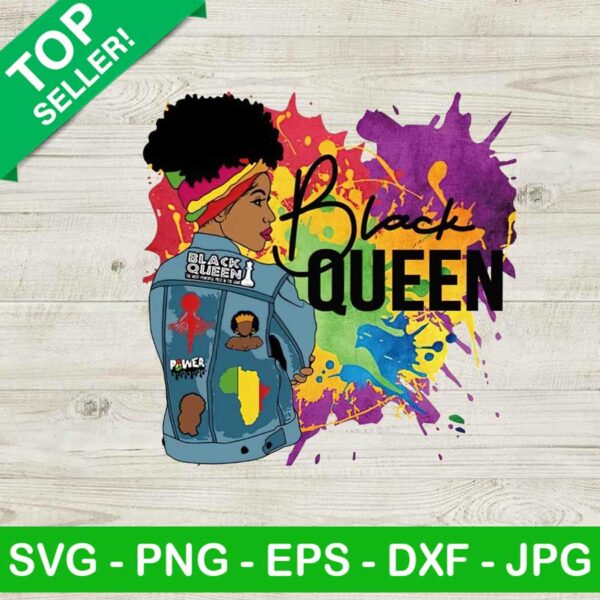 Black queen patch colorful PNG, Black queen Sublimation transfer PNG, Black women Heat Transfer PNG