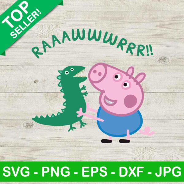 Rawr dinosaur and peppa pig SVG, Baby Dinosaur Peppa Brother SVG, Pig George SVG