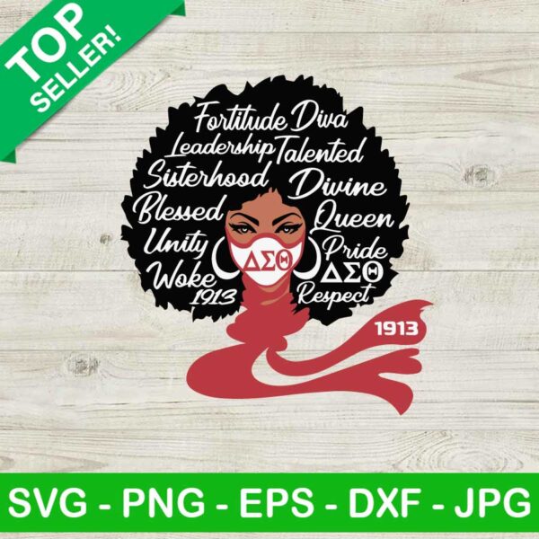 Delta Sigma Theta SVG, Black woman SVG, Delta Sigma Theta 1913 Diva SVG