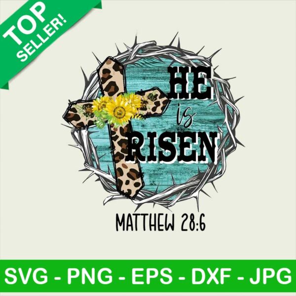 He is Risen PNG, Matthew 28:6 Sublimation transfer PNG, Jesus Transfer PNG