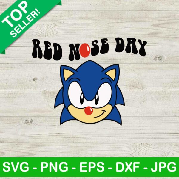 Sonic red nose day SVG, Red nose day SVG, Sonic SVG