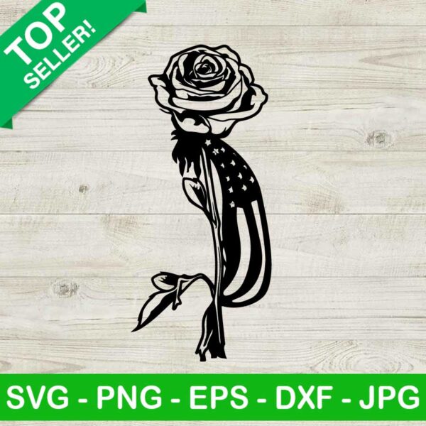 American flag rose SVG, American flag SVG, 4th of july SVG