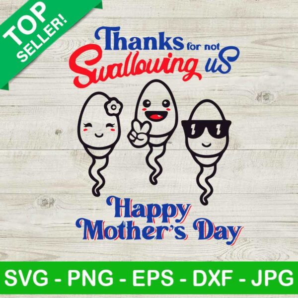 Thanks for not swallowing us SVG, Happy mothers day SVG, Funny mothers day SVG