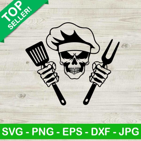Skull Chef SVG, Chef Equipments SVG, Cooking SVG
