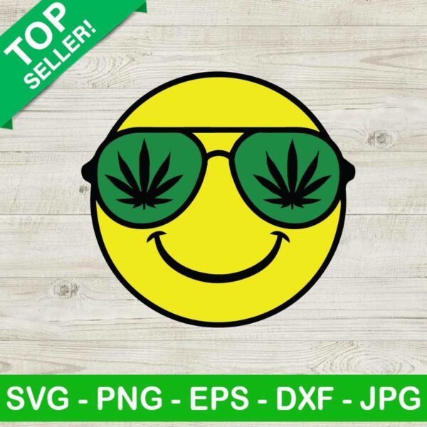 Weed smiley SVG, Smile face SVG, Cannabis smiley SVG