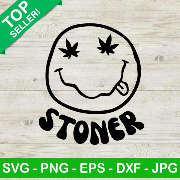Weed smiley stoner SVG, Weed smile face SVG, Weed leaf SVG
