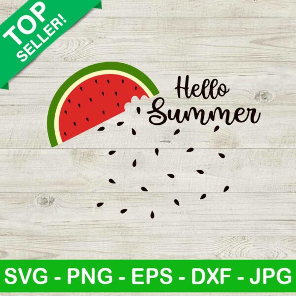 Hello summer SVG, Summer Watermelon SVG, Happy Summer SVG