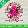 Fight believe survive PNG, Breast Cancer Pink Leopard Awareness Sunflower PNG, Breast Cancer PNG