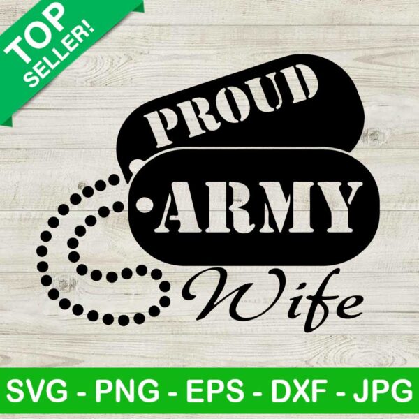 Proud army wife SVG, Army wife SVG, American military dogtag SVG