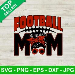Football Mom SVG, Messy bun Football Mom SVG, Mom head SVG