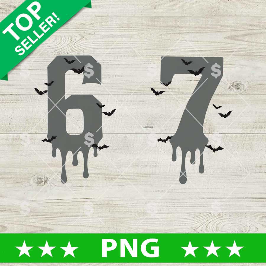 Six Seven Bat Halloween PNG