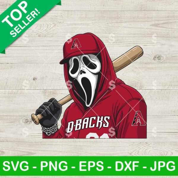Ghostface Arizona Diamondbacks SVG, Ghostface Baseball SVG, Horror Baseball Sport Team SVG