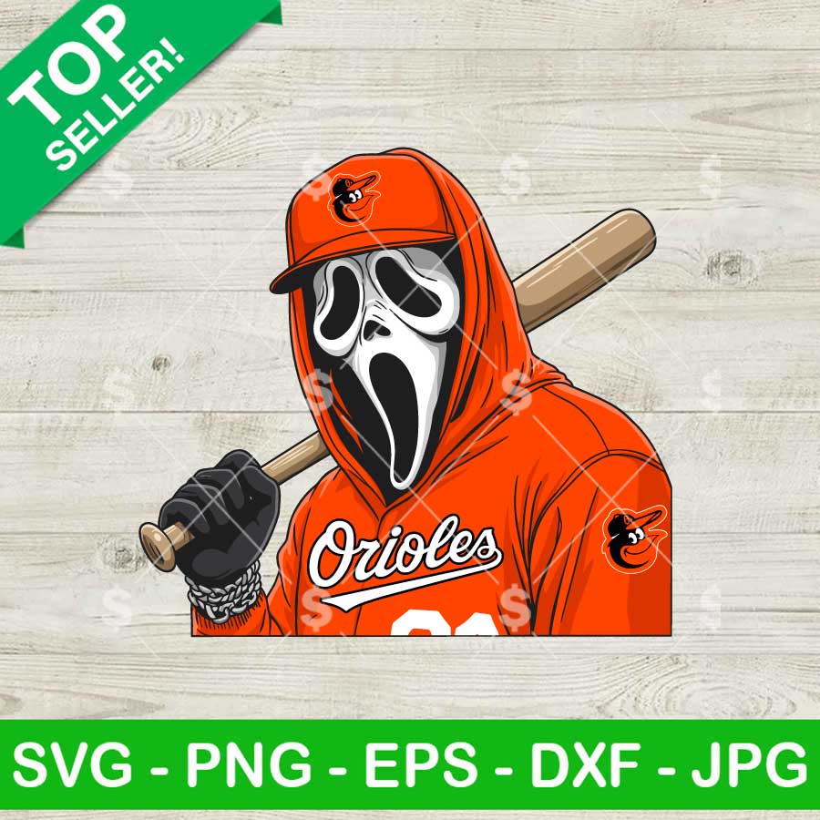 Baltimore Orioles Ghostface Killer Baseball SVG