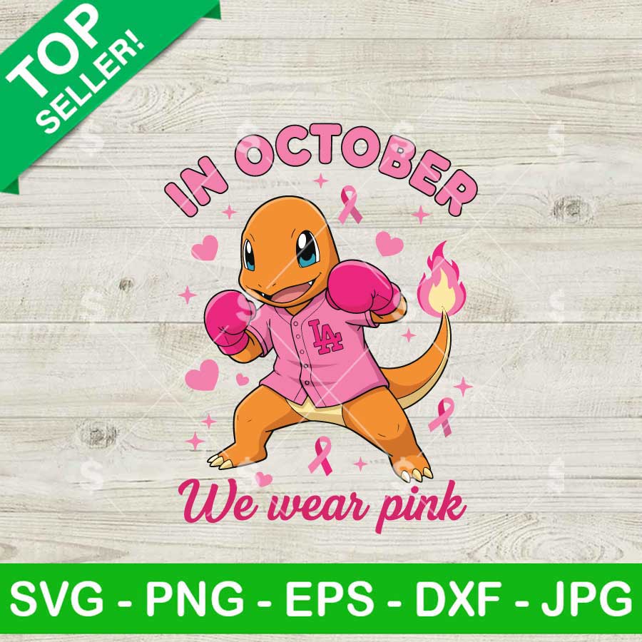 Charmander In October We Wear Pink SVG