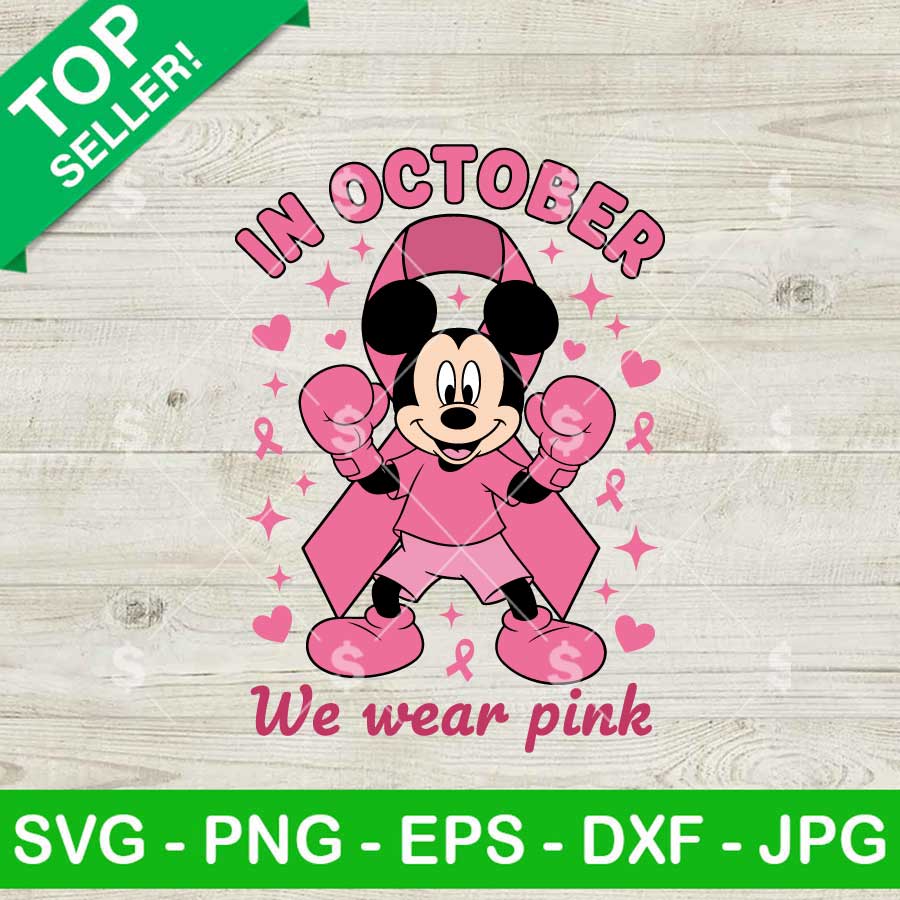 Mickey Mouse Breast Cancer Boxing SVG