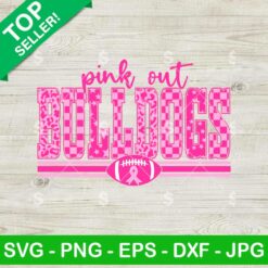Pink Out Bulldogs SVG, Leopard Breast Cancer SVG, Georgia Bulldogs Football SVG