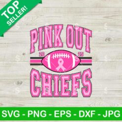 Kansas City Chiefs Breast Cancer Awareness SVG, Pink Out Breast Cancer SVG, Pink Out Chiefs SVG