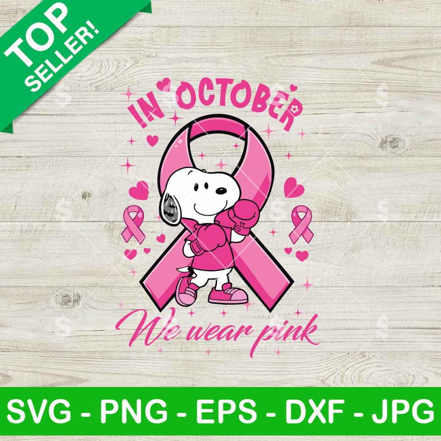 Snoopy Breast Cancer SVG
