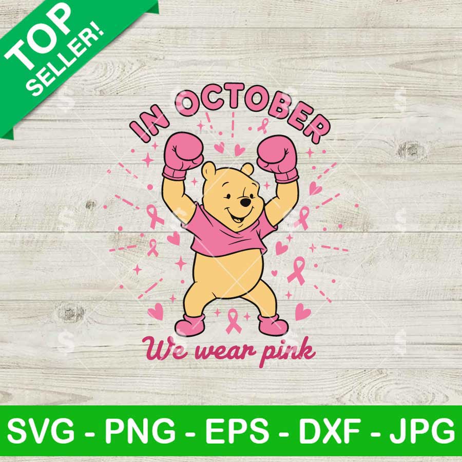 Winnie The Pooh Breast Cancer SVG