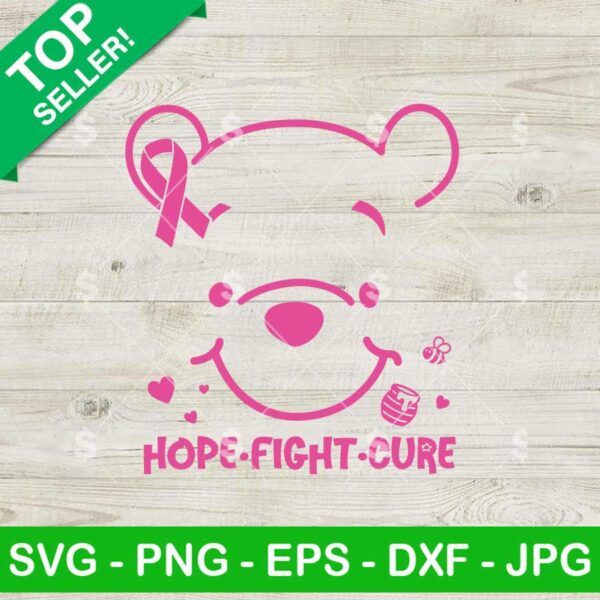 Winnie The Pooh Pink Cancer SVG