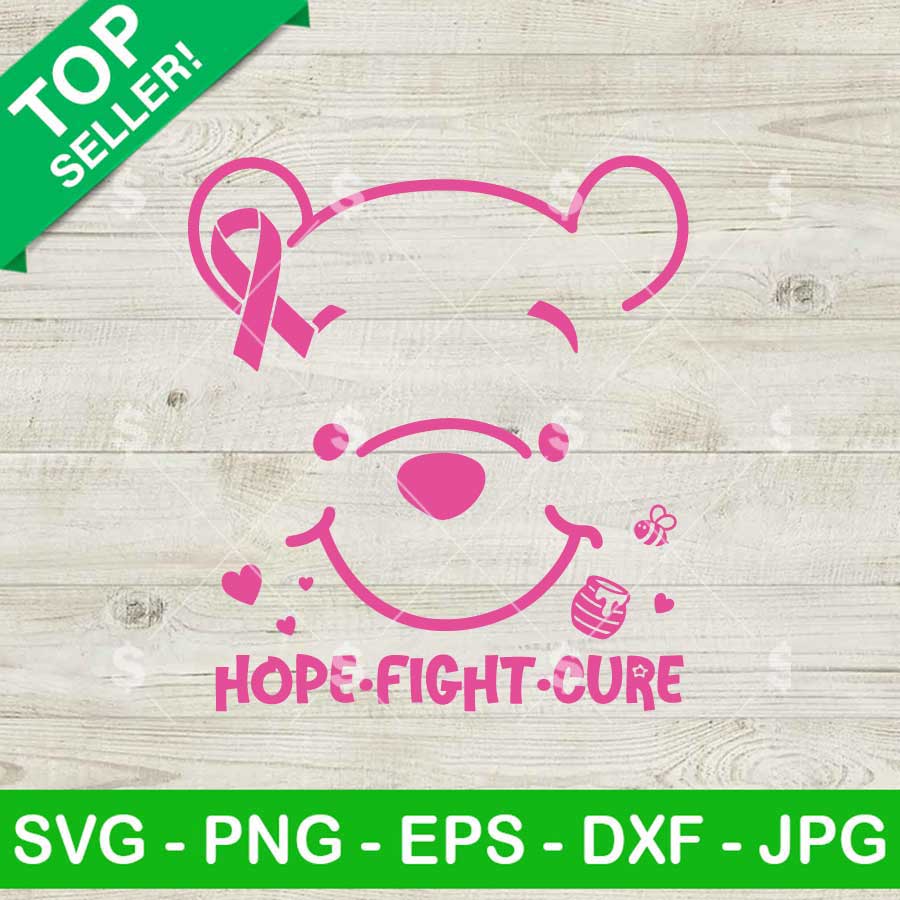 Winnie The Pooh Pink Cancer SVG