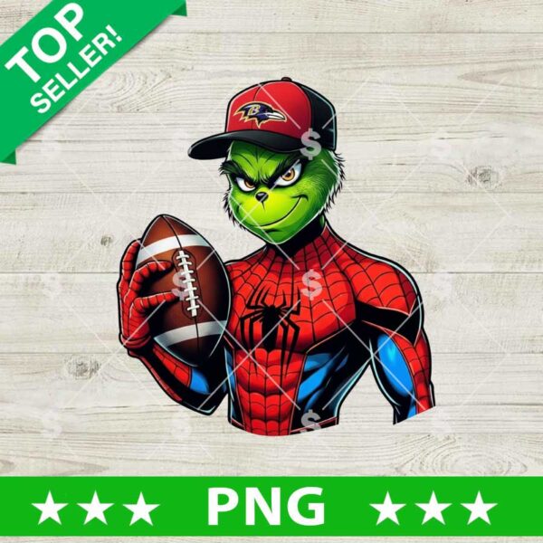 Grinch Spiderman Baltimore Ravens Football PNG