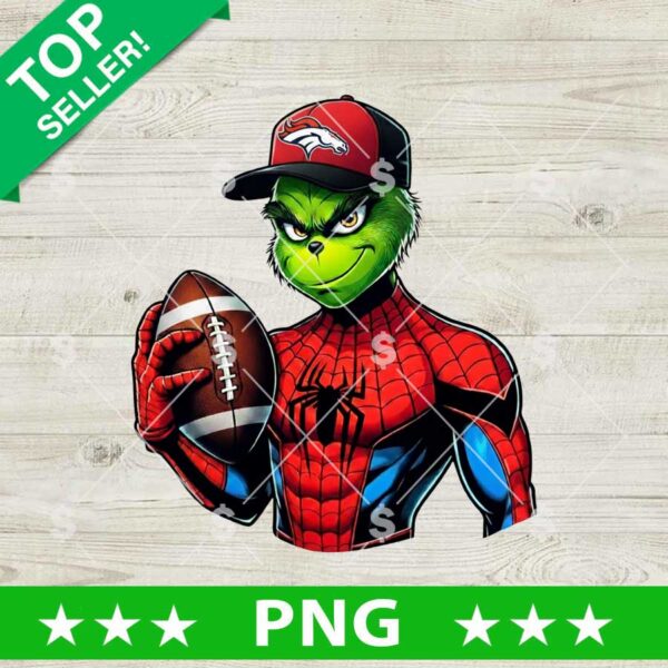 Grinch Spiderman Denver Broncos Football PNG