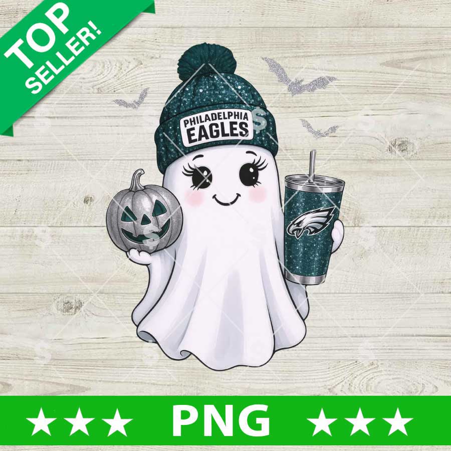 Cute Ghost Philadelphia Eagles NFL PNG