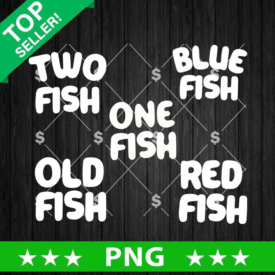 One Fish Two Fish Red Fish Blue Fish PNG