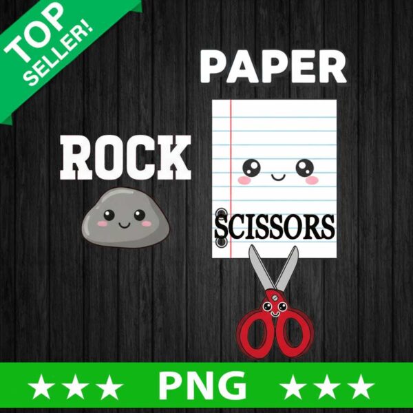 Rock Paper Scissors PNG, Funny cute Rock Paper Scissors Sublimation PNG