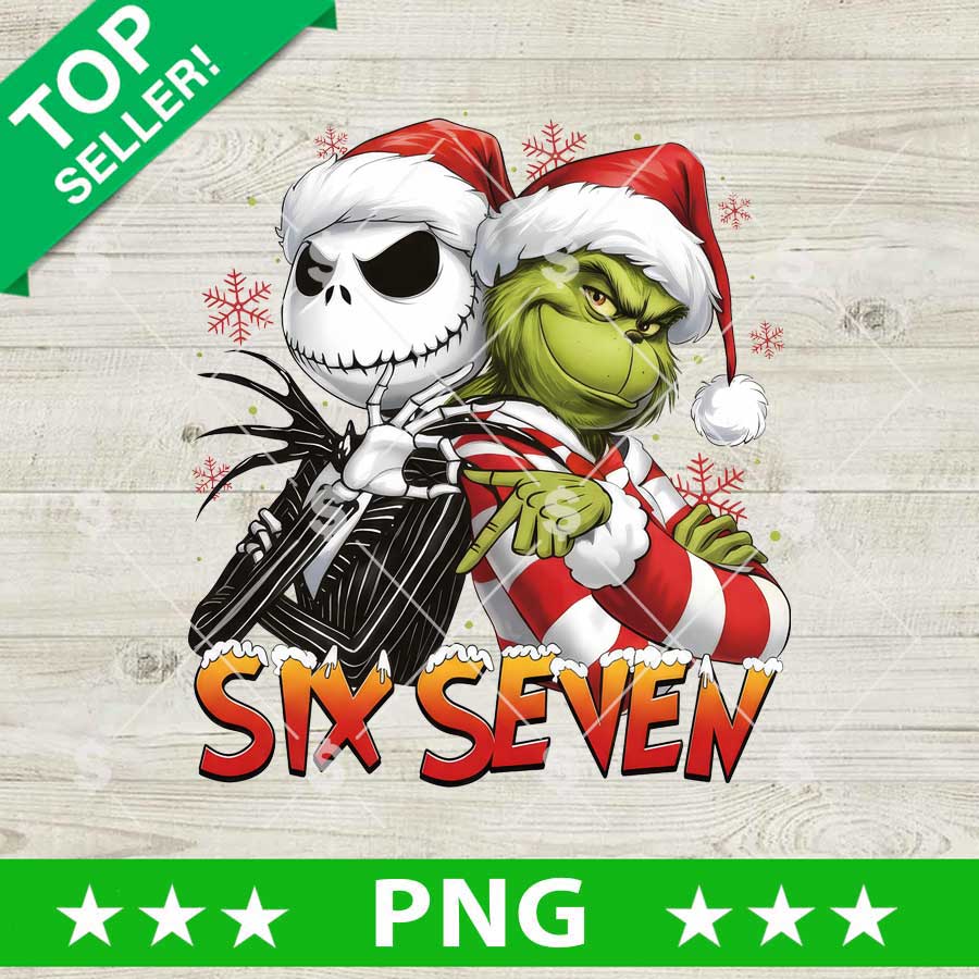 Six Seven Grinch And Jack Skellington PNG