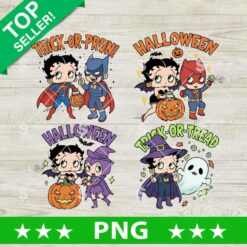 Betty Boop Halloween Bundle PNG, Disney Halloween Sublimation PNG, Betty Boop And PJ Mask PNG