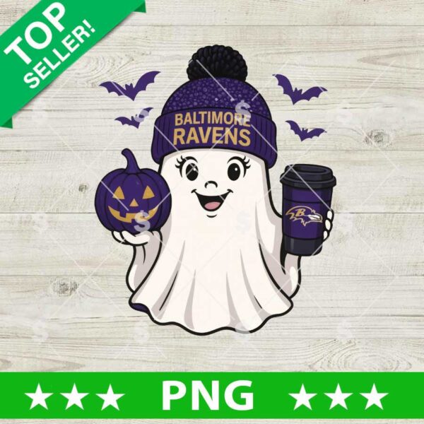 Cute Ghost Baltimore Ravens NFL PNG