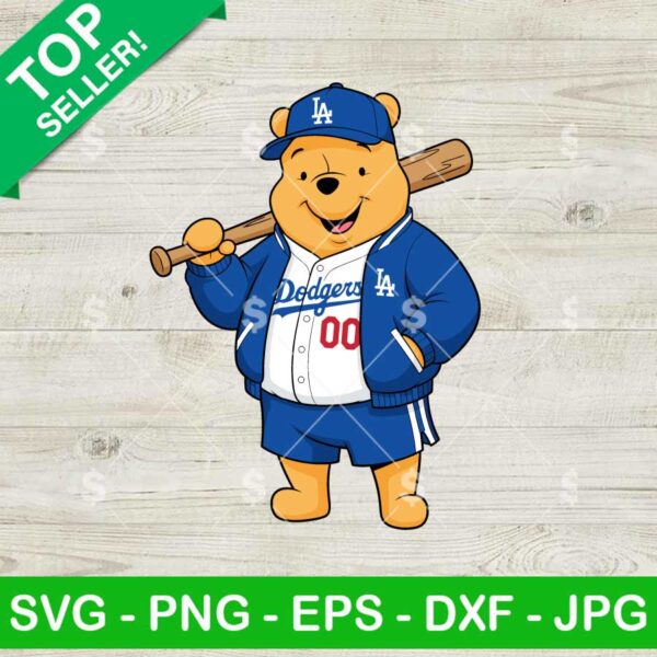 Winnie The Pooh LA Dodgers SVG